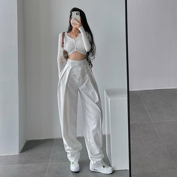 women's pants & capris tvvovvin streetwear high waist suit loose thin fashion casual wide leg trousers korean women girl 7sux, Black;white
women's pants & capris tvvovvin streetwear high waist suit loose thin fashion casual wide leg trousers korean women girl 7sux, Black;white