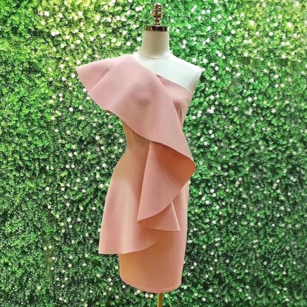 casual dresses blush pink one shoulder arabic women formal dress sheath prom gowns 2021 fashion ruffles knee length party, Black;gray
casual dresses blush pink one shoulder arabic women formal dress sheath prom gowns 2021 fashion ruffles knee length party, Black;gray