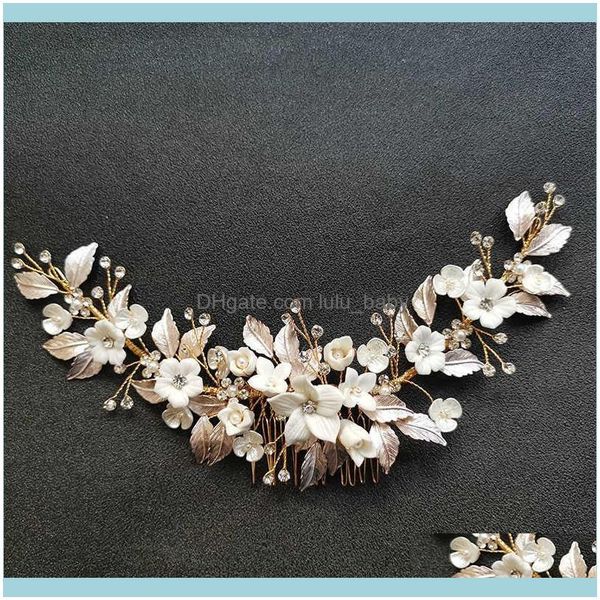 jewelryslbridal handmade crystal rhinestone pearls ceramic flower bridal comb wedding hair aessories bridesmaids women jewelry drop delivery, Slivery;golden
jewelryslbridal handmade crystal rhinestone pearls ceramic flower bridal comb wedding hair aessories bridesmaids women jewelry drop delivery, Slivery;golden