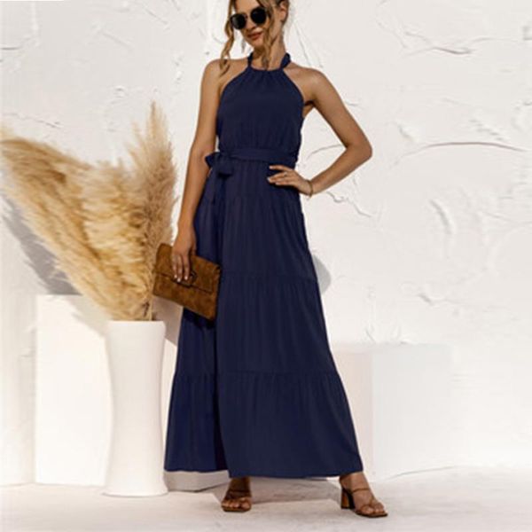 casual dresses bohemian 2021 summer dress halter neck sleeveless lace up backless long women's beach solid color a line party belt, Black;gray
casual dresses bohemian 2021 summer dress halter neck sleeveless lace up backless long women's beach solid color a line party belt, Black;gray