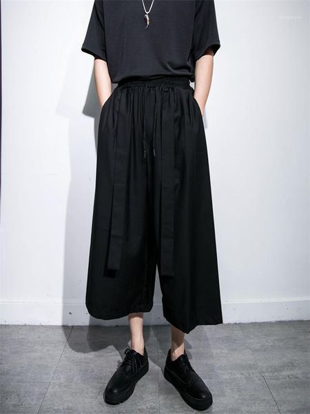 men's pants classic dark yamamoto style fashion trend stretch waist super loose large size horn cropped skirt, Black
men's pants classic dark yamamoto style fashion trend stretch waist super loose large size horn cropped skirt, Black