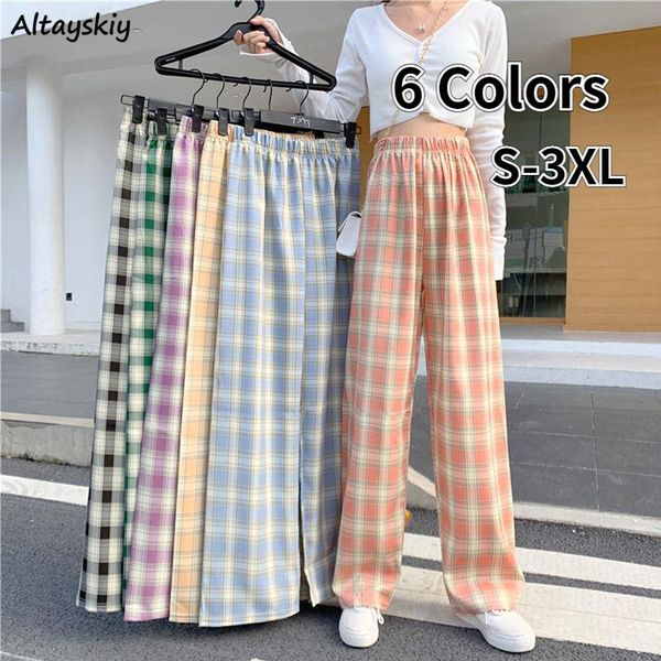 women's pants & capris s-3xl women friend plaid colorful all-match students bf ulzzang chic wide leg soft loose elastic waist baggy sty, Black;white
women's pants & capris s-3xl women friend plaid colorful all-match students bf ulzzang chic wide leg soft loose elastic waist baggy sty, Black;white