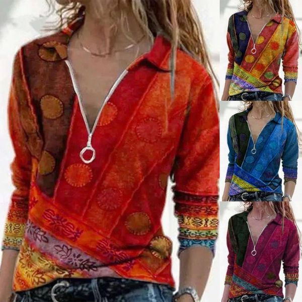 women's t-shirt 30# 2021 spring and summer fashion vintage printed zipper v-neck long sleeve casual plus size soft top, White
women's t-shirt 30# 2021 spring and summer fashion vintage printed zipper v-neck long sleeve casual plus size soft top, White