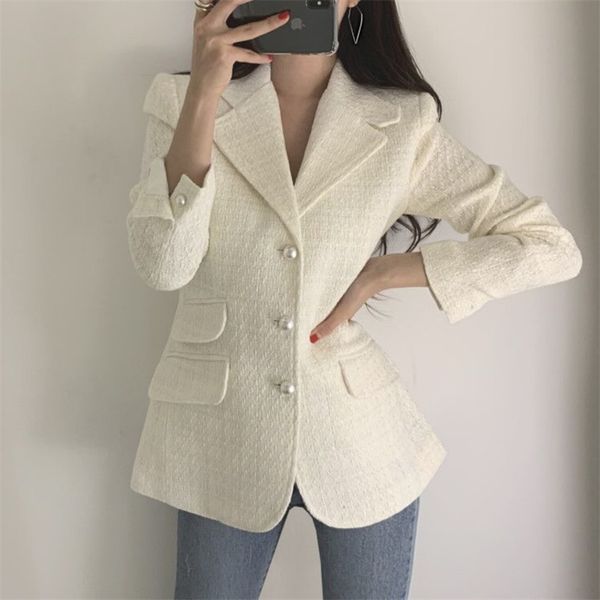 vintage tweed plaid blazer women buttons single breast office ladies jackets autumn winter work wear female coats outwear 210514, White;black
vintage tweed plaid blazer women buttons single breast office ladies jackets autumn winter work wear female coats outwear 210514, White;black
