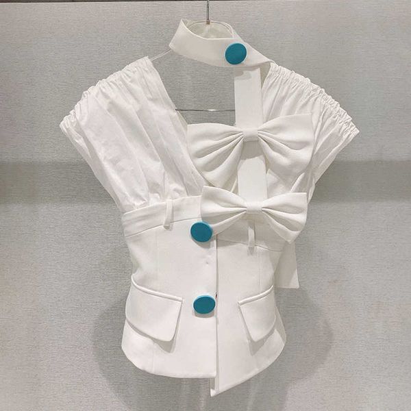 fabpop summer bow bandage white patchwork casual shirt for women halter puff short sleeve single breasted blouses gb721 210709
fabpop summer bow bandage white patchwork casual shirt for women halter puff short sleeve single breasted blouses gb721 210709