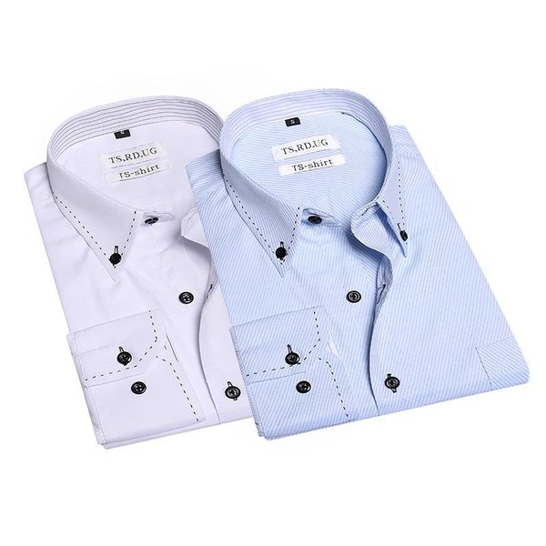 men's casual shirts button down striped long sleeve designer slim fit formal dress shirt male business blouses, White;black
men's casual shirts button down striped long sleeve designer slim fit formal dress shirt male business blouses, White;black