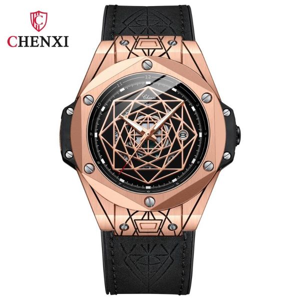 wristwatches chenxi mens fashion watches sport waterproof luminous calendar clock men quartz wrist watch relogio masculino, Slivery;brown 
wristwatches chenxi mens fashion watches sport waterproof luminous calendar clock men quartz wrist watch relogio masculino, Slivery;brown