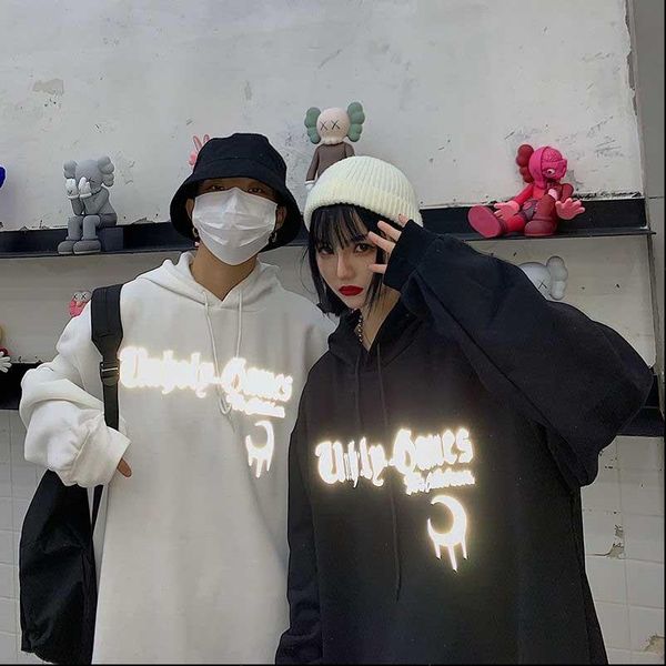 womens women man streetwear oversized hooded moon graphic letter reflective sweatshirt pullover hoodies harajuku punk hip hop k, White
womens women man streetwear oversized hooded moon graphic letter reflective sweatshirt pullover hoodies harajuku punk hip hop k, White