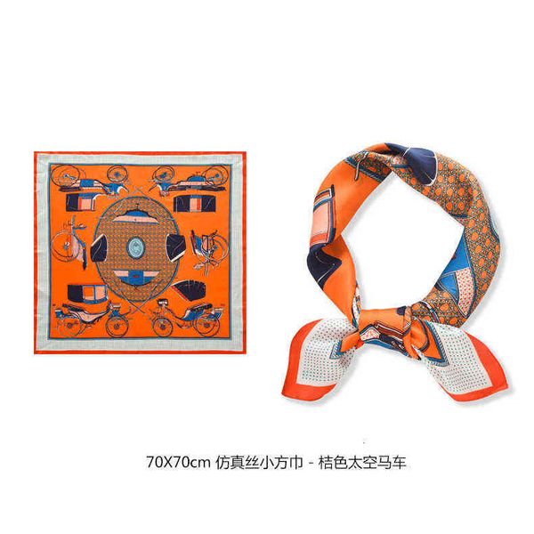 scarves british carriage 2022 small square women's spring and summer thin imitation silk fashion versatile scarf, Blue;gray
scarves british carriage 2022 small square women's spring and summer thin imitation silk fashion versatile scarf, Blue;gray