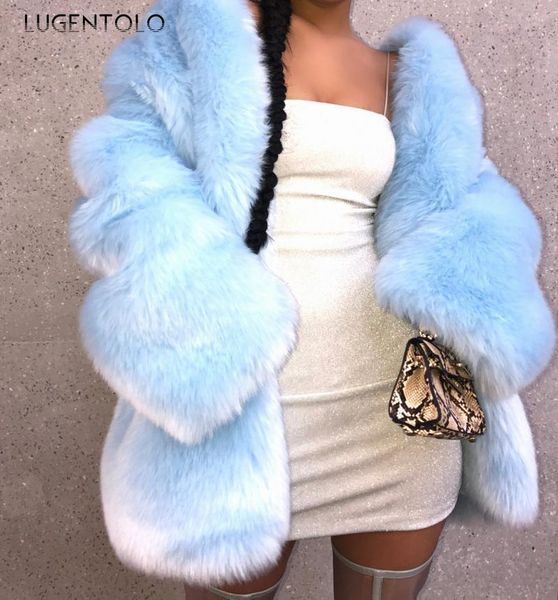 women's fur & faux lugentolo large size women solid long sleeve casual winter warm coat female elegant loose street mid, Black
women's fur & faux lugentolo large size women solid long sleeve casual winter warm coat female elegant loose street mid, Black