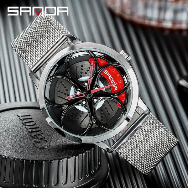 wristwatches sanda men's wheel watch contour waterproof stainless steel mesh strap quartz relogio masculino p1070, Slivery;brown
wristwatches sanda men's wheel watch contour waterproof stainless steel mesh strap quartz relogio masculino p1070, Slivery;brown