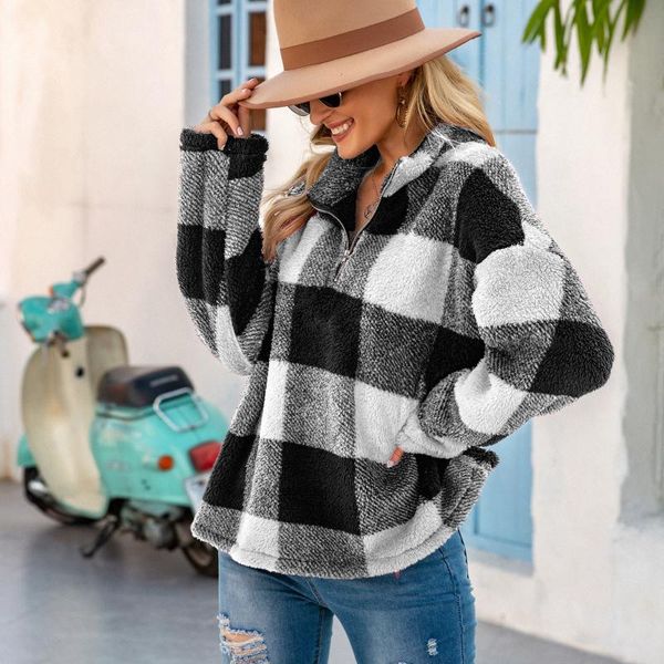 women's hoodies & sweatshirts fashion women autumn winter warm pullover long sleeve plaid fleece sweatshirt elegant ladies casual stree, Black
women's hoodies & sweatshirts fashion women autumn winter warm pullover long sleeve plaid fleece sweatshirt elegant ladies casual stree, Black