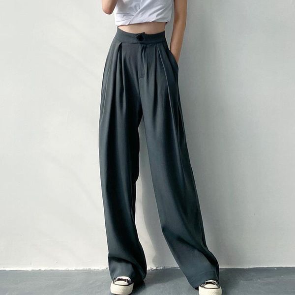retro solid color wild straight women capri wide leg baggy fashion clothing high waist casual femme trousers, Black;white
retro solid color wild straight women capri wide leg baggy fashion clothing high waist casual femme trousers, Black;white