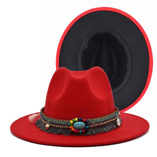 patchwork wool felt ethnic style belt jazz fedora hat women wide brim panama party trilby cowboy cap men gentleman weddin hats, Blue;gray
patchwork wool felt ethnic style belt jazz fedora hat women wide brim panama party trilby cowboy cap men gentleman weddin hats, Blue;gray