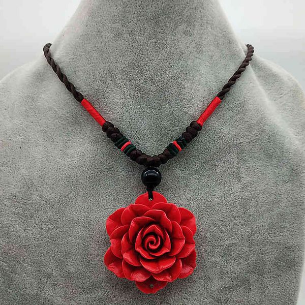 chinese style products phoenix city national short cinnabar flower necklace female neck ornament pendant dance
chinese style products phoenix city national short cinnabar flower necklace female neck ornament pendant dance