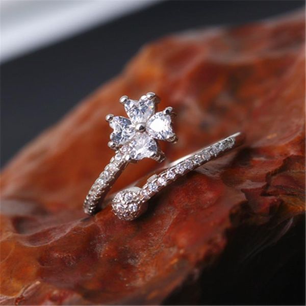 wedding rings fashionable silver color female ring temperament petals inlaid zircon hand jewelry, Slivery;golden 
wedding rings fashionable silver color female ring temperament petals inlaid zircon hand jewelry, Slivery;golden