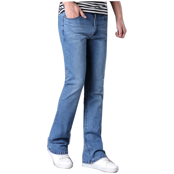 men's spring and autumn micro-flare jeans korean style trendy stretch slim-fit flared denim pants, Black
men's spring and autumn micro-flare jeans korean style trendy stretch slim-fit flared denim pants, Black