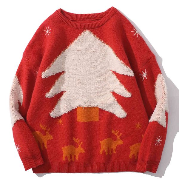 men's sweaters harajuku lacible sweater knitted from the vintage of men's women streetwear elk christmas tree standard winter shir, White;black
men's sweaters harajuku lacible sweater knitted from the vintage of men's women streetwear elk christmas tree standard winter shir, White;black