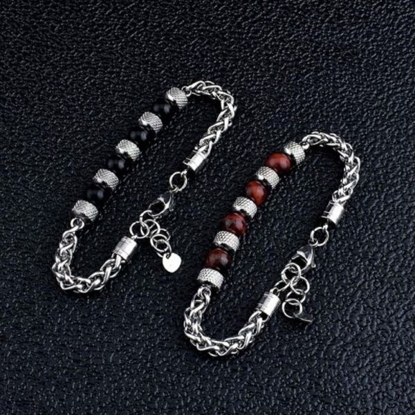 selling tiger eye stone men's bracelet titanium steel polished adjustable beaded hand string fashion jewelry, Black
selling tiger eye stone men's bracelet titanium steel polished adjustable beaded hand string fashion jewelry, Black