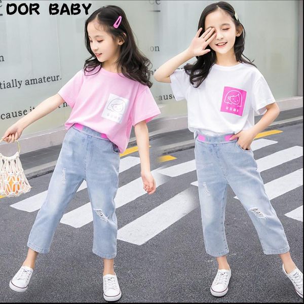 clothing sets summer girl's sweet children's clothes, cotton collar, cute short sleeve and one-piece jeans, trousers,, White
clothing sets summer girl's sweet children's clothes, cotton collar, cute short sleeve and one-piece jeans, trousers,, White
