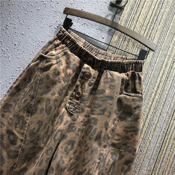 women's jeans elastic waist loose pants women retro leopard denim trousers autumn casual harem straight-cut carrot1, Blue
women's jeans elastic waist loose pants women retro leopard denim trousers autumn casual harem straight-cut carrot1, Blue