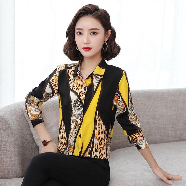 women's blouses & shirts 2021 large leopard print chiffon shirt european and american fashion long short sleeve summer lady, White
women's blouses & shirts 2021 large leopard print chiffon shirt european and american fashion long short sleeve summer lady, White