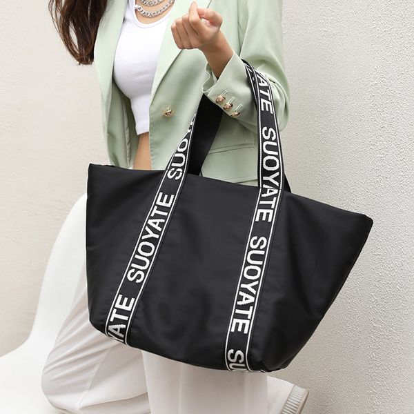 summer new fashion women's bag large shopping light and wide portable with solid color letter decoration tote bag
summer new fashion women's bag large shopping light and wide portable with solid color letter decoration tote bag