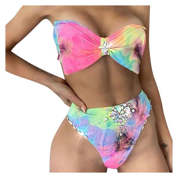 women's swimwear tie dye swimsuit women 2 pieces push up tube high waist shorts casual 2021 brasileño mujer, White;black
women's swimwear tie dye swimsuit women 2 pieces push up tube high waist shorts casual 2021 brasileño mujer, White;black