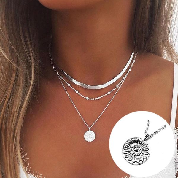 recommend the big brand fashion personality simple multi - layer lotus pendant necklace female blade chain choker necklaces, Silver
recommend the big brand fashion personality simple multi - layer lotus pendant necklace female blade chain choker necklaces, Silver