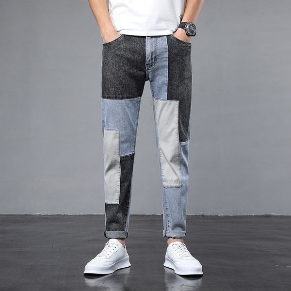 fashion patch jeans summer thin slim korean loose stitching beggars men's pants, Blue
fashion patch jeans summer thin slim korean loose stitching beggars men's pants, Blue