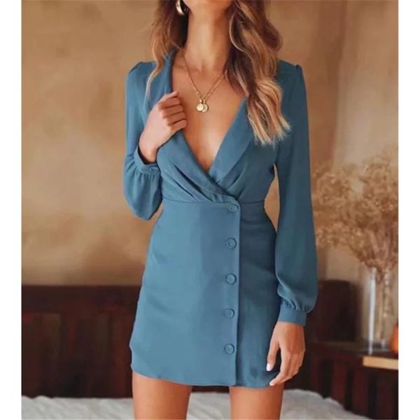 elegant woman office mini dress long sleeve deep v neck solid color occupation shirt casual dresses, Black;gray
elegant woman office mini dress long sleeve deep v neck solid color occupation shirt casual dresses, Black;gray