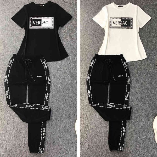 tracksuits fashion sport suit summer wind pure cotton leisure sports women's high end short sleeve t-shirt two piece set european, Gray
tracksuits fashion sport suit summer wind pure cotton leisure sports women's high end short sleeve t-shirt two piece set european, Gray