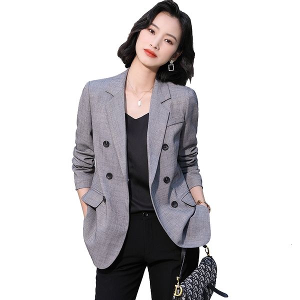 women's suits & blazers 2021 new ladies blazer latest korean design gray black women spring autumn fashion double breasted jack, White;black
women's suits & blazers 2021 new ladies blazer latest korean design gray black women spring autumn fashion double breasted jack, White;black