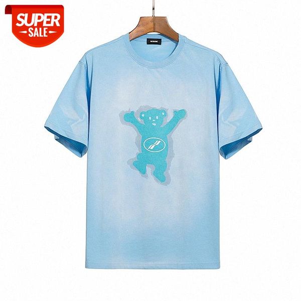 we11done gradient blue zipper bear round neck short-sleeved t-shirt over size men and women couple bottoming shirt #ow1b, White;black
we11done gradient blue zipper bear round neck short-sleeved t-shirt over size men and women couple bottoming shirt #ow1b, White;black