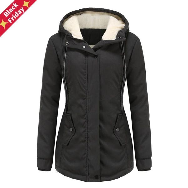 women winter coat warm slim outerwear fashion elastic waist zipper pocket hooded drawstring overcoats autumn clothes women's jackets, Black;brown
women winter coat warm slim outerwear fashion elastic waist zipper pocket hooded drawstring overcoats autumn clothes women's jackets, Black;brown