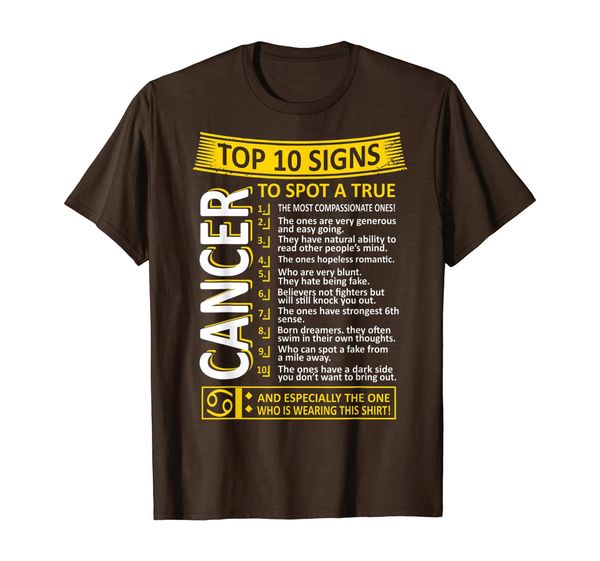 10 signs to spot true cancer zodiac tshirt, White;black
10 signs to spot true cancer zodiac tshirt, White;black