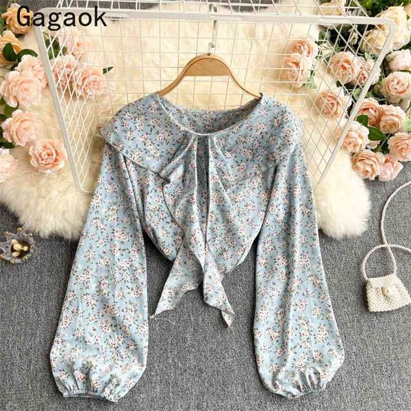 women blouse spring autumn sweet chiffon ruffles o-neck floral print shirt korean chic elegant fashion blouses 210531, White
women blouse spring autumn sweet chiffon ruffles o-neck floral print shirt korean chic elegant fashion blouses 210531, White