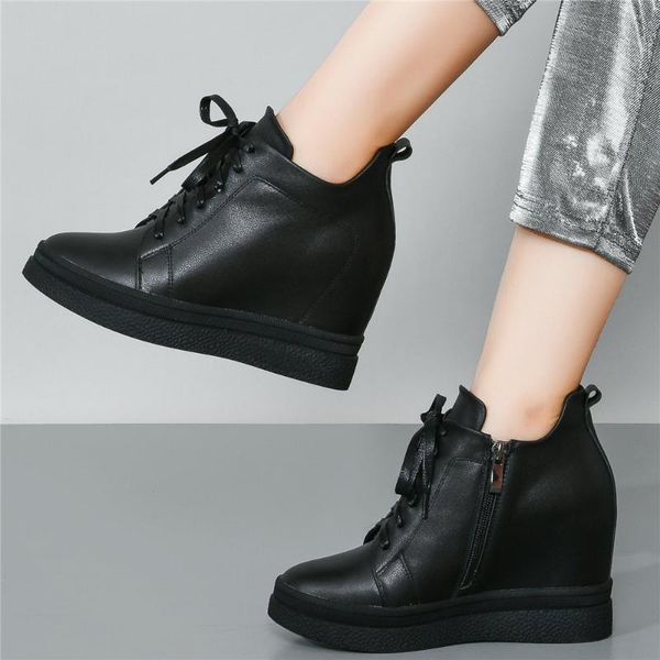 boots platform pumps women lace up genuine leather wedges high heel ankle female mid round toe fashion sneakers casual shoes, Black
boots platform pumps women lace up genuine leather wedges high heel ankle female mid round toe fashion sneakers casual shoes, Black