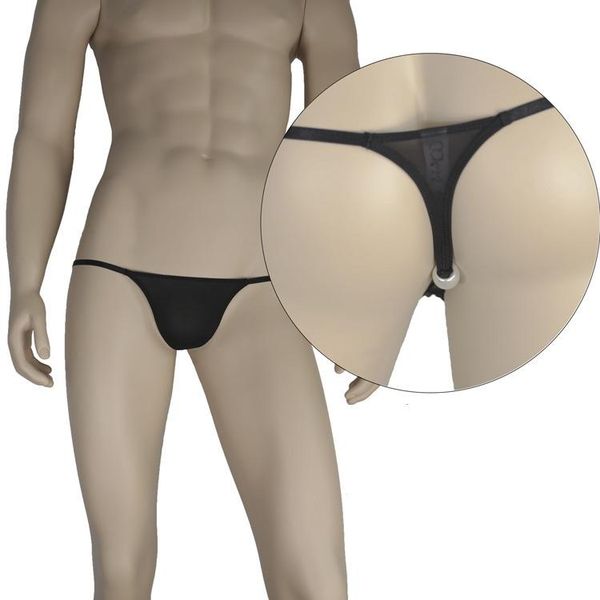 men shorts thong bead underwear transparent low waist black white men's, White;black
men shorts thong bead underwear transparent low waist black white men's, White;black