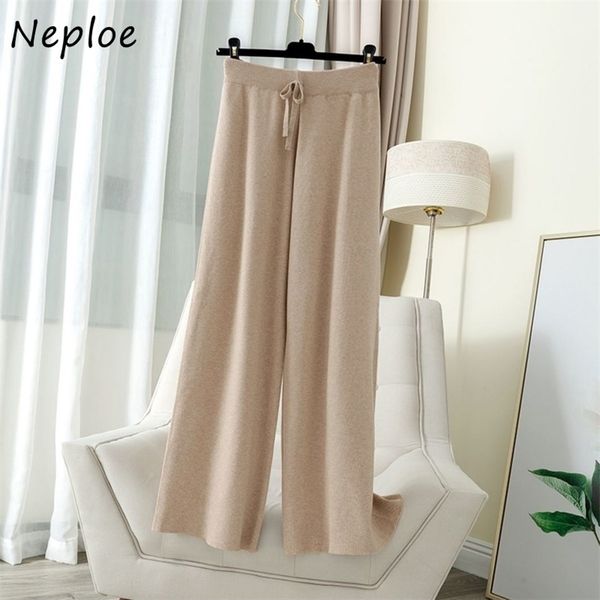 drawstring slim waist wide leg pants high loose knitted casual solid color elegant straight women 210422, Black;white
drawstring slim waist wide leg pants high loose knitted casual solid color elegant straight women 210422, Black;white