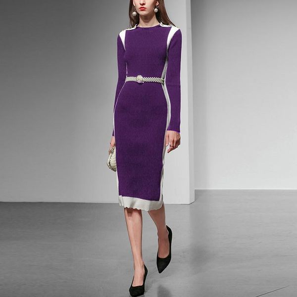 casual dresses fashion runway designers long sweater color block sheath robe femme office party vestidos, Black;gray
casual dresses fashion runway designers long sweater color block sheath robe femme office party vestidos, Black;gray