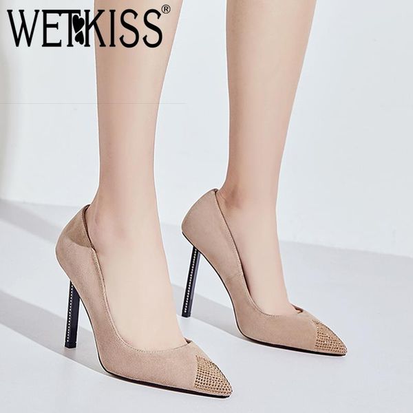 dress shoes wetkiss kid suede women pumps pointed toe footwear shallow party female unusual crystal high heels woman spring 2021, Black
dress shoes wetkiss kid suede women pumps pointed toe footwear shallow party female unusual crystal high heels woman spring 2021, Black