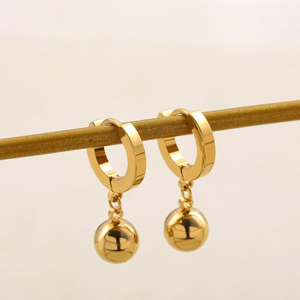 hoop & huggie gold color stainless steel small heart ball hoops for women gothic geometric round pendant earring jewelry 2021 trendy, Golden;silver 
hoop & huggie gold color stainless steel small heart ball hoops for women gothic geometric round pendant earring jewelry 2021 trendy, Golden;silver