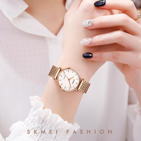 wristwatches skmei simple thin quartz ladies dress watch stainless steel band women rose gold waterproof watches relogio feminino, Slivery;brown
wristwatches skmei simple thin quartz ladies dress watch stainless steel band women rose gold waterproof watches relogio feminino, Slivery;brown