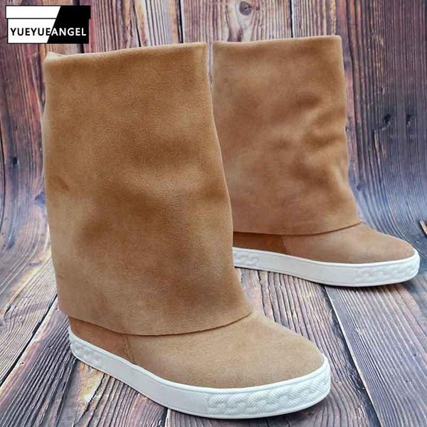 designer women mid calf boots high cow suede leather hidden heels shoes vintage ladies casual slip on winter plus size, Black
designer women mid calf boots high cow suede leather hidden heels shoes vintage ladies casual slip on winter plus size, Black