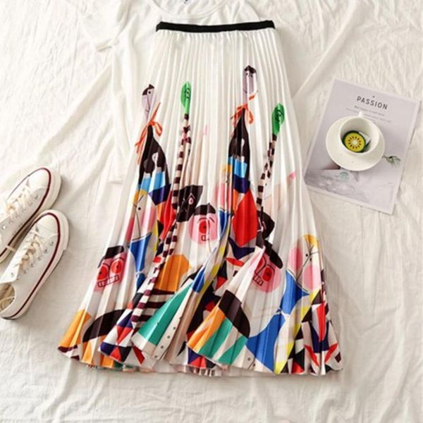 skirts fashion midi pleated skirt summer women cartoon printed bottoms korean ladies elastic waist a-line vestidos female, Black
skirts fashion midi pleated skirt summer women cartoon printed bottoms korean ladies elastic waist a-line vestidos female, Black