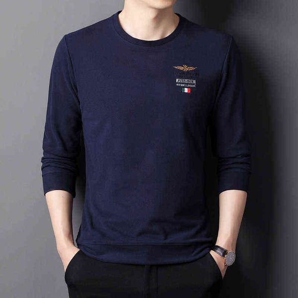 double sided veet embroidered air force no. 1 long sleeve t-shirt autumn and winter round neck men's solid color bottomed shirt fashion, White;black
double sided veet embroidered air force no. 1 long sleeve t-shirt autumn and winter round neck men's solid color bottomed shirt fashion, White;black