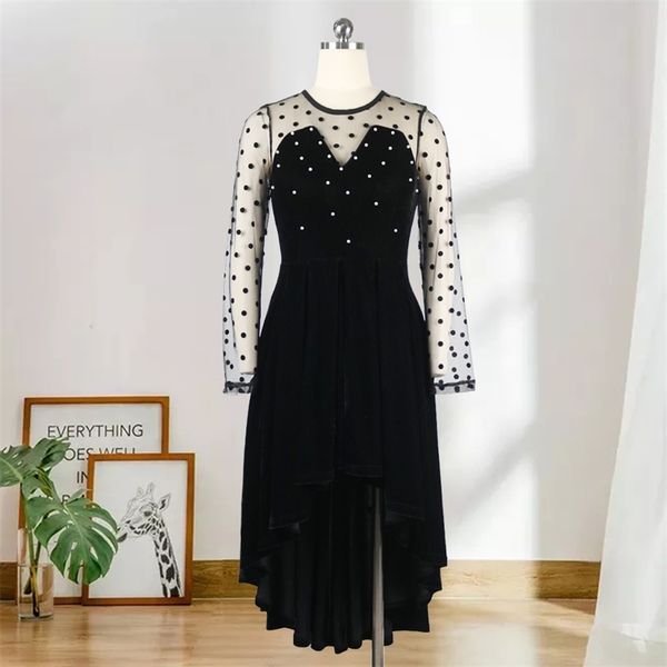 est black velvet party dress for women a line bead pleated see through mesh sleeve patchwork backless celebrate clubwear 210527, Black;gray
est black velvet party dress for women a line bead pleated see through mesh sleeve patchwork backless celebrate clubwear 210527, Black;gray
