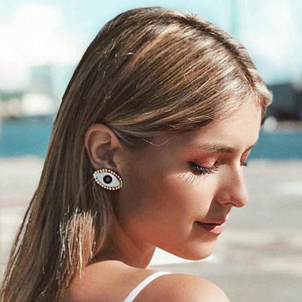 stud trendy punk black earrings for women round ear rings evil eye bohemian statement earring jewelry, Golden;silver
stud trendy punk black earrings for women round ear rings evil eye bohemian statement earring jewelry, Golden;silver