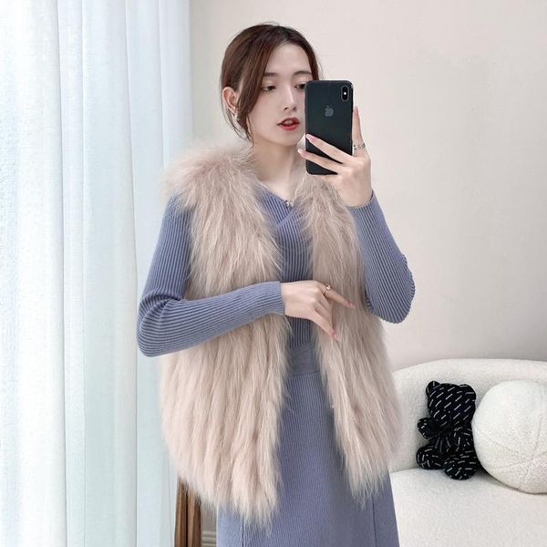 women's fur & faux 2021 women autumn and winter style raccoon weave car strip vest short slimming waistcoat coat, Black
women's fur & faux 2021 women autumn and winter style raccoon weave car strip vest short slimming waistcoat coat, Black